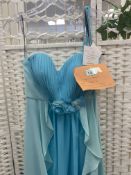 Alexia Designs Prom Dress Ivory and Turquoise Size 10