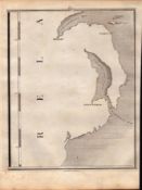 Ulster Belfast Downpatrick Strangford Loch John Cary’s Antique 1794 Map.