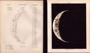 The Moon 4th Day Cycle Antique Balls 1892 Atlas of Astronomy Lithograph Print