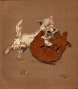 Cecil Aldin Original Antique Illustration Mac a White West Highland Terrier-6.