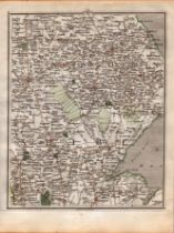 Lincolnshire Lincoln, Grantham, Boston, John Careys Antique 1794 Map.