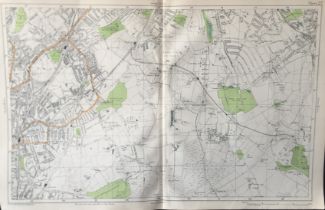 Bacons London & Suburbs Rare Vintage Map South Norwood West Wickham Shirley.