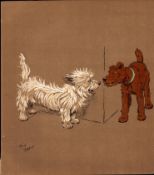 Cecil Aldin Original Antique Illustration Mac a White West Highland Terrier-7.