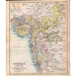 Bombay Berar Madras India Double Sided Coloured Antique 1896 Map.