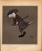 Cecil Aldin Merry Party Rare Antique Book Plate “Gentlemen White Fox”.