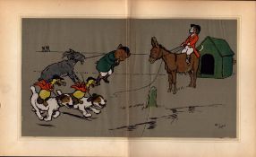 Cecil Aldin Merry Party Rare Antique Large Book Plate “The Race is On”.