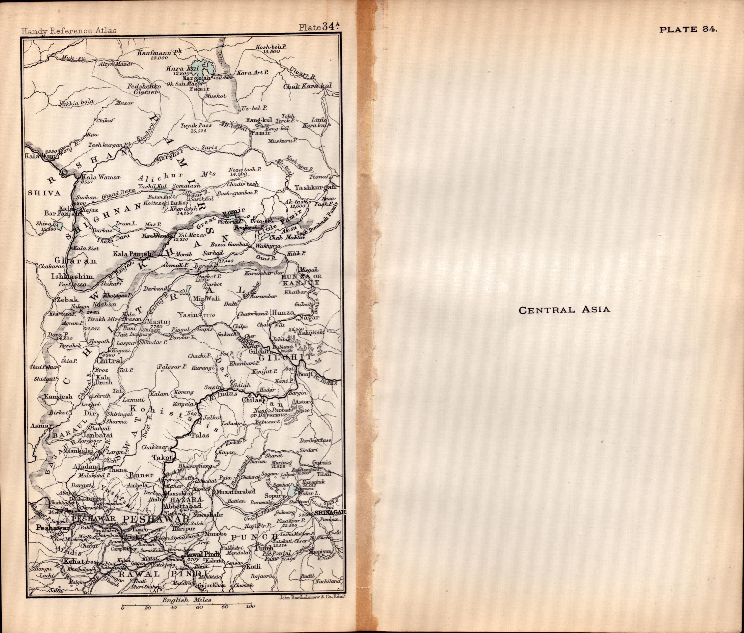 Central Asia Arabia Afghanistan Double Sided Antique 1896 Map. - Image 2 of 3