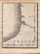 Northern France Coastline John Cary's Antique George III 1794 Map.