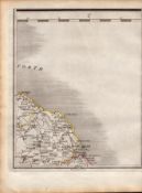 Berwickshire Dunbar Berwick on Tweed Eyemouth John Cary's Map of 1794.