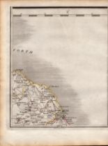 Berwickshire Dunbar Berwick on Tweed Eyemouth John Cary's Map of 1794.