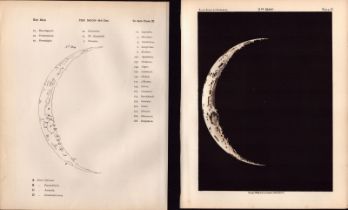 The Moon 3rd Day Cycle Antique Balls 1892 Atlas of Astronomy Lithograph Print