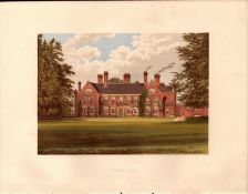 Nether Hall Farmhouse Suffolk Gilt-Edge Coloured Antique Book Plate.