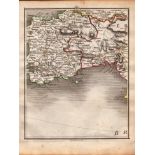 Wales Cardigan Tenby Pembroke Carmarthen John Cary's Antique 1794 Map.
