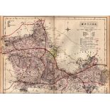 County Of Berkshire Large Victorian Letts 1884 Antique Coloured Map.