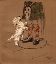 Cecil Aldin Original Antique Illustration Mac a White West Highland Terrier-1.