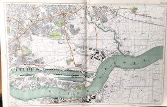 Bacons Vintage Map The Docks Of London Victoria & Albert Barking North Woolwich.