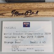 A Snooker Cue Signed In Person By Steve Davis. An Autograph Book With Stephen Hendry and Others.
