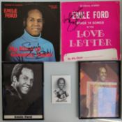 A Collection of 5 X Emile Ford Autographed Vinyl LPs and Photos.
