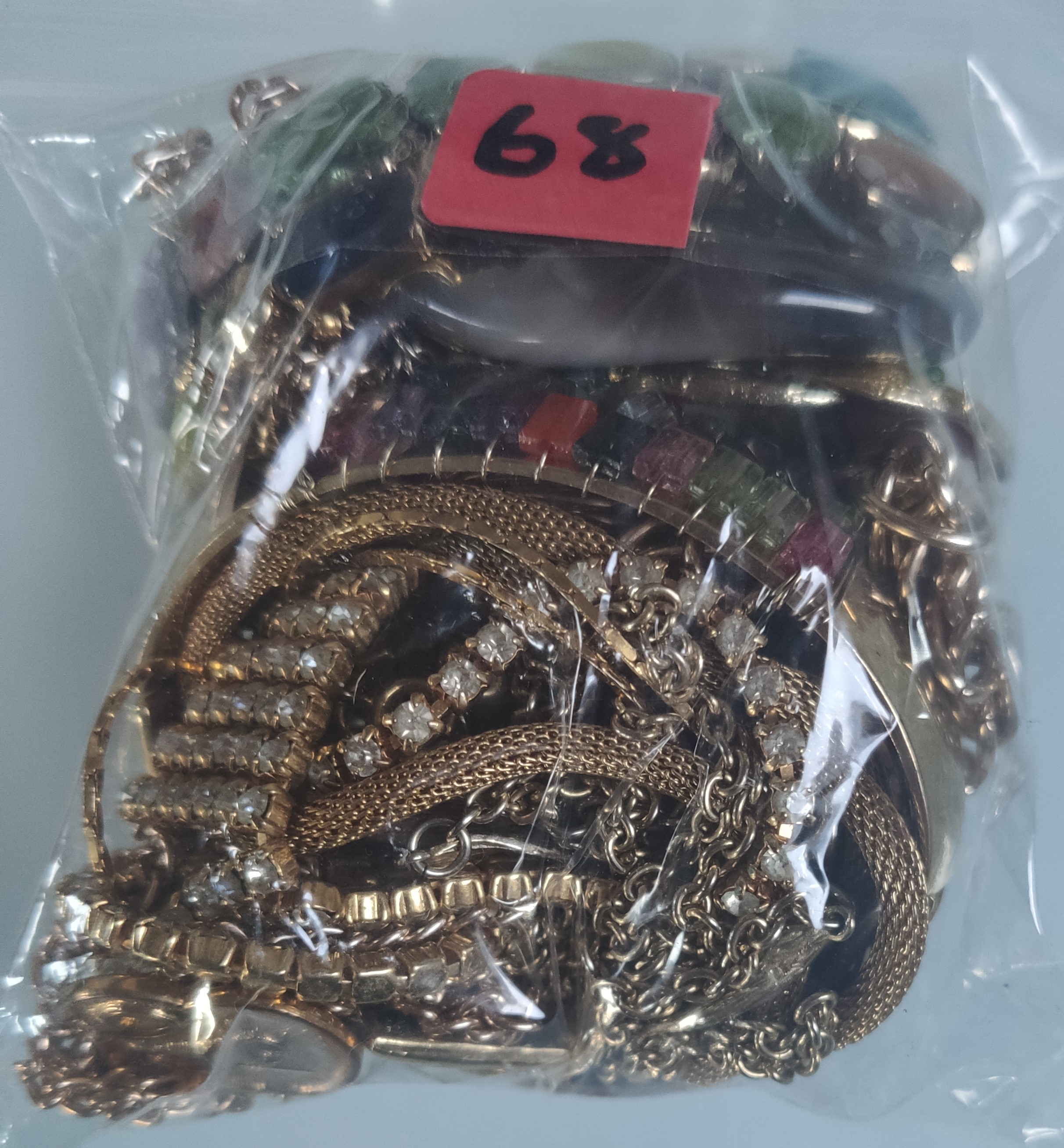 A Collection of Yellow Metal Jewellery In A Bag. Approximately 385G.
