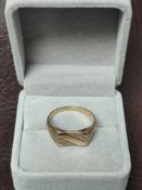 A 9Ct Gold and Diamond Gent's Ring. Size Z.