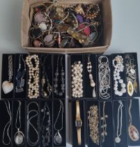 A Collection of Costume Jewellery In Display Boxes and A Box of Loose Costume Jewellery