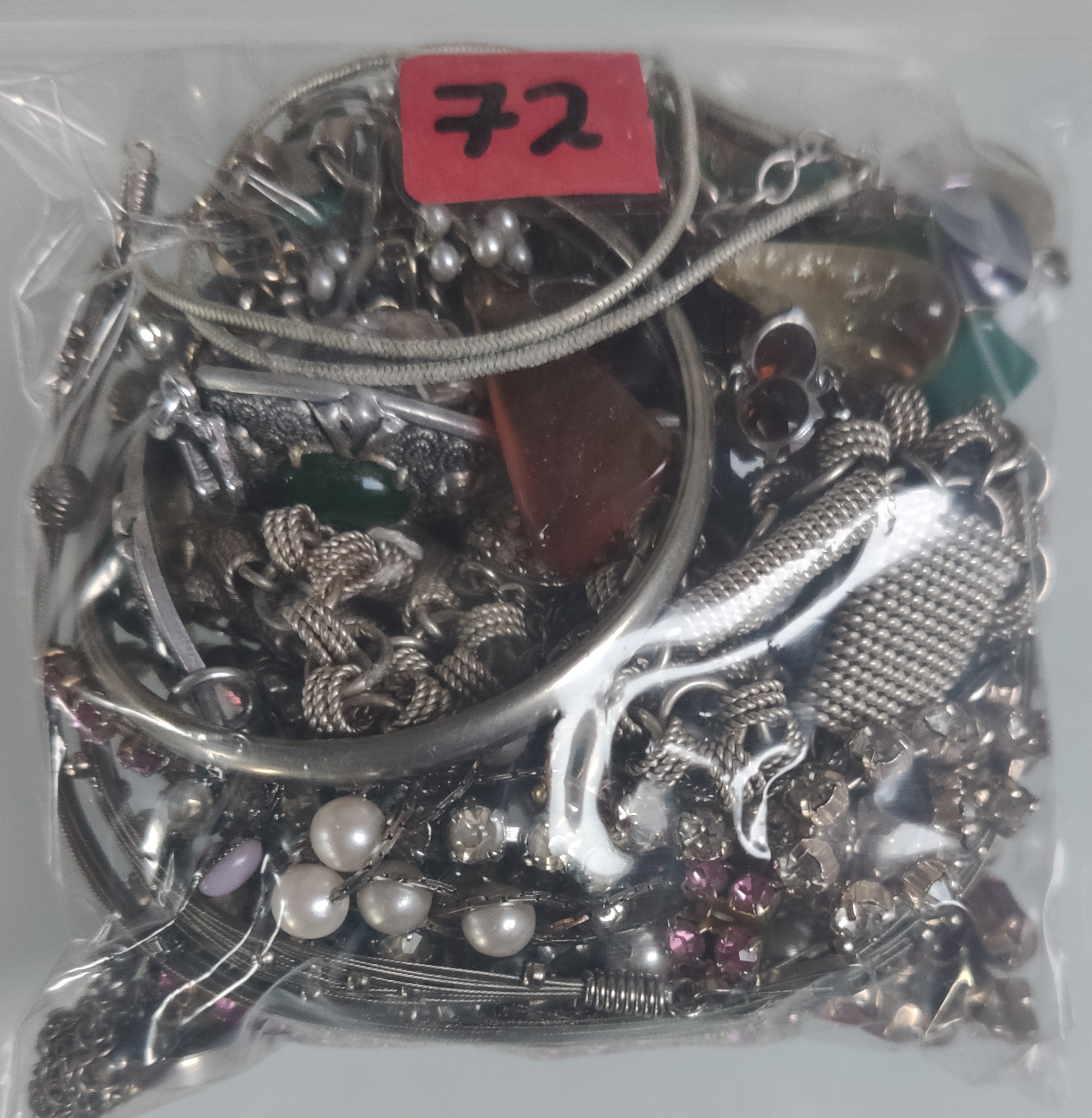 A Collection of White Metal Jewellery In A Bag. Approximately 296G. - Image 2 of 2