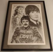 The Beatles Related Poster and Framed Print of Paul Mccartney By Colin Carr-Nell.