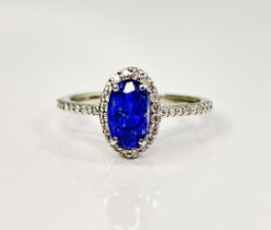 Beautiful 2.19 CT Unheated Burma Blue Sapphire Diamonds & Platinum