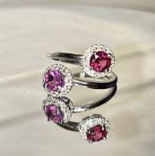 Beautiful Natural Spinel Ring With Diamonds And 18k Gold