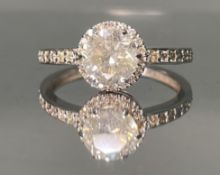 Beautiful Natural 1.65 CT Natural Solitaire Diamond Ring With 18k Gold