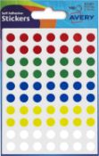 Avery 32-291 Packet of Dot Stickers (8 mm Dia, 560 Labels) - Assorted Colours