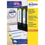 10 x Avery Laser Lever Arch Filing Label 4 Per Sheet 25 Pack L4761 White New