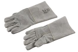 10 Pairs Leather Gauntlet Glove Grey Boston Five Finger With Split Leather Palm Pouch