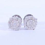 14 K / 585 White Gold Diamond Earring Studs