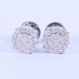 14 K / 585 White Gold Diamond Earring Studs