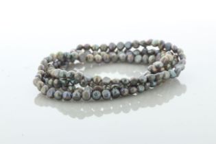 36 Inch Baroque Shaped Grey 5.0 - 6.0mm Pearl Necklace