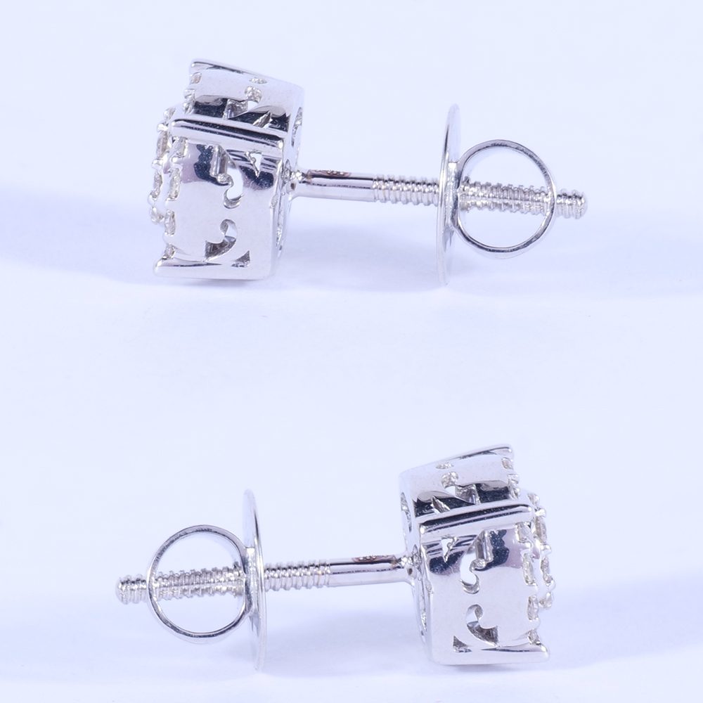 14 K / 585 White Gold Diamond Earring Studs - Image 3 of 4