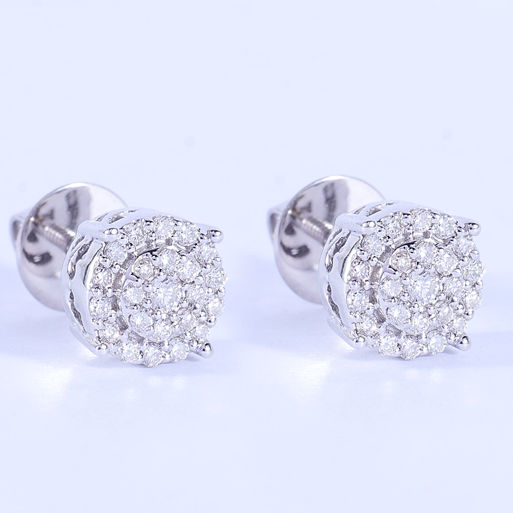 14 K / 585 White Gold Diamond Earring Studs - Image 4 of 4