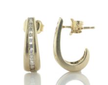 9ct Yellow Gold Open Hoop Diamond Earring 0.30 Carats