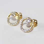 14 K / 585 Yellow Gold Diamond Earring Studs