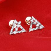 14 K / 585 Yellow Gold Diamond Earring Studs