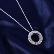 14K / 585 White Gold Diamond Pendant Necklace