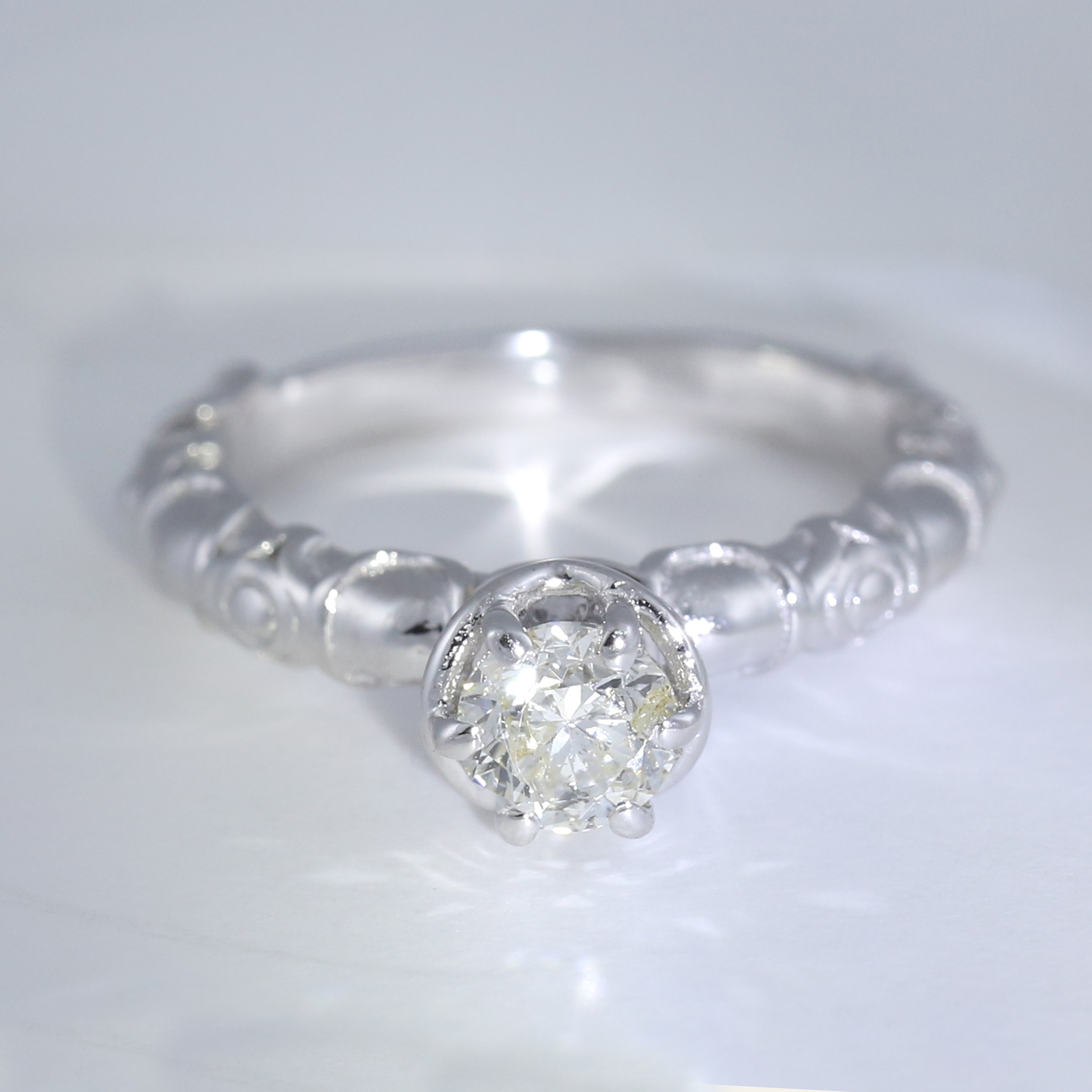14 K / 585 White Gold Solitaire Diamond Ring - Image 6 of 9