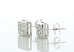 10ct Gold Ladies Illusion Diamond Earring 1.00 Carats