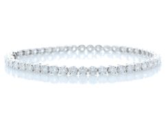 18ct White Gold Tennis Diamond Bracelet 8.86 Carats