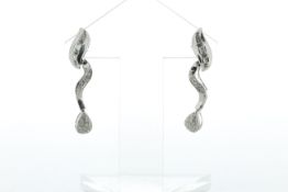 14ct Gold Ladies Drop Diamond Earring 0.60 Carats