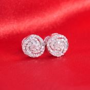 14 K / 585 White Gold Diamond Earring Studs