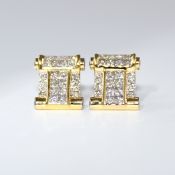 14 K/585 Yellow Gold Diamond Earring Studs