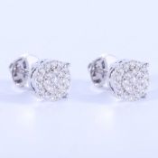 14 K / 585 White Gold Diamond Earring Studs