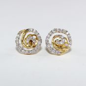 14 K / 585 Yellow Gold Diamond Earring Studs